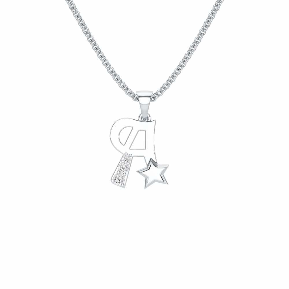 A-Glint Silver Pendant - White Gold - Image 1