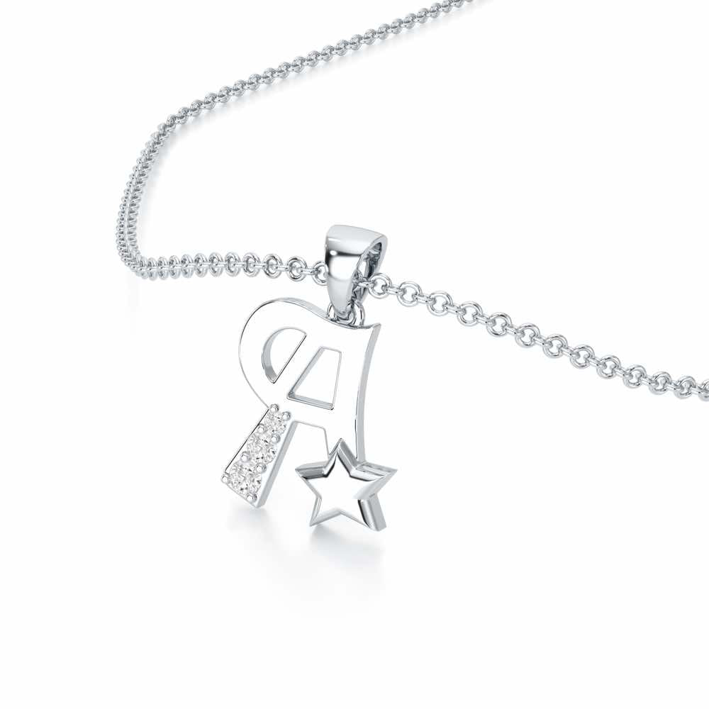 A-Glint Silver Pendant - White Gold - Image 2