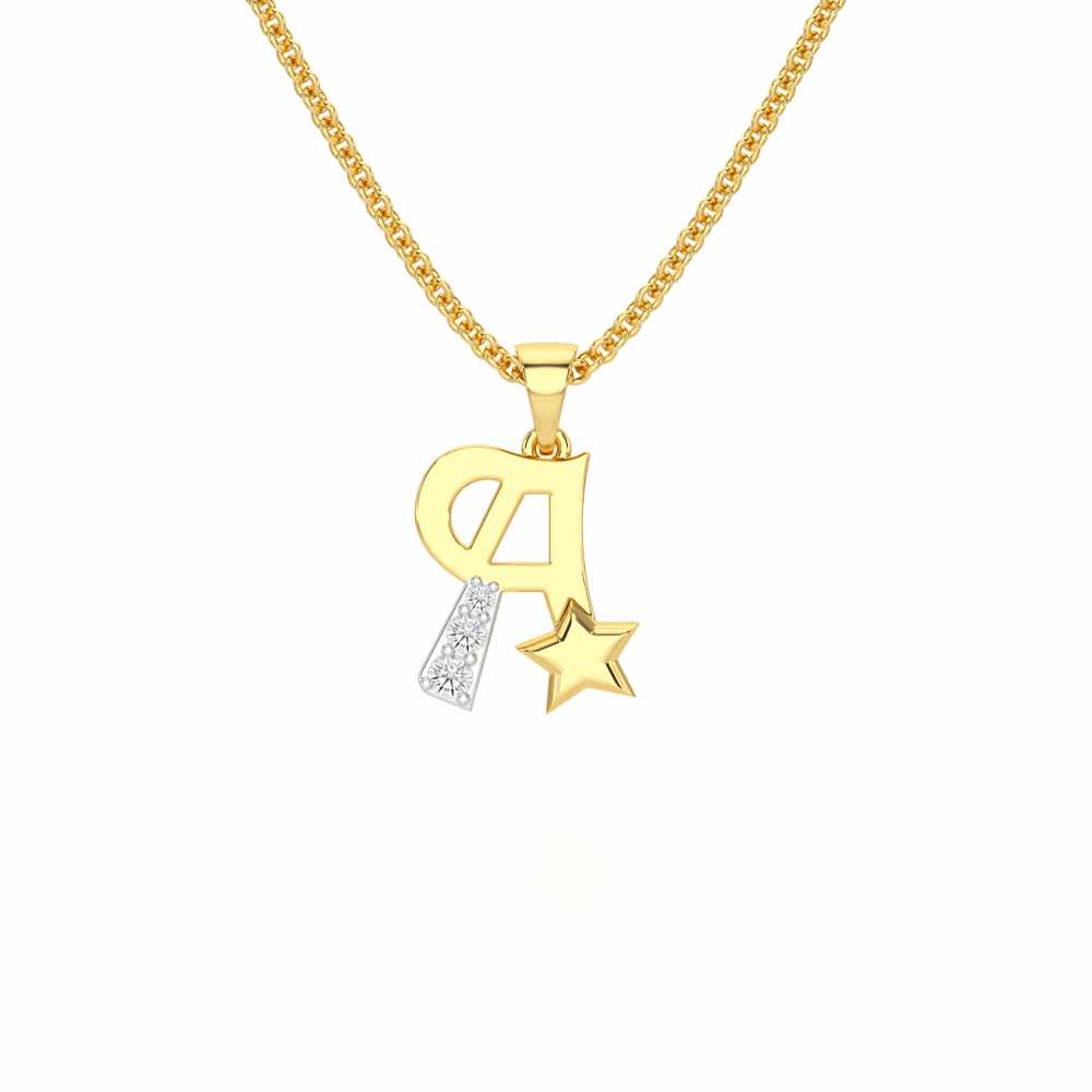 A-Glint Silver Pendant - Yellow Gold - Image 1