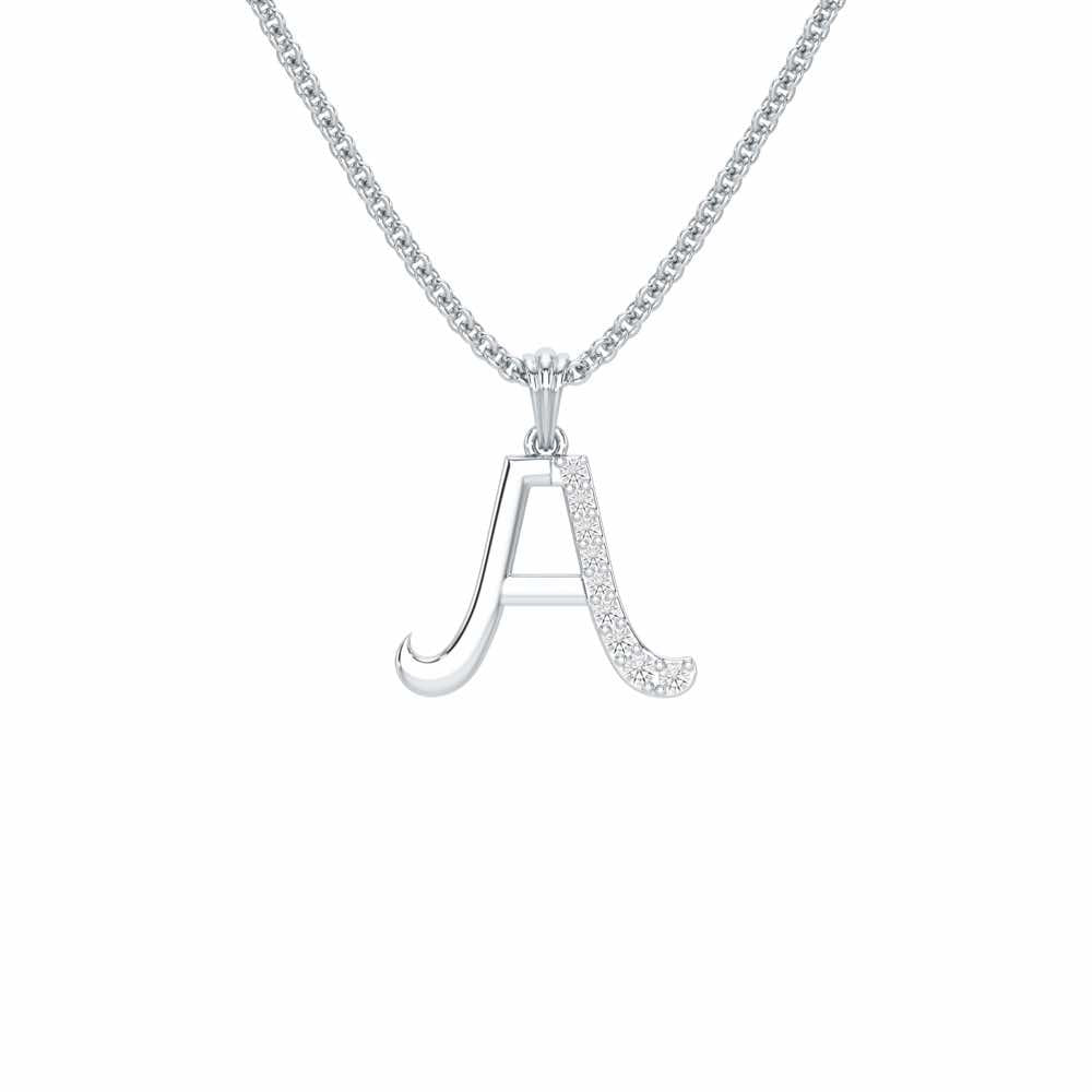A-Luke Silver Pendant - White Gold - Image 1