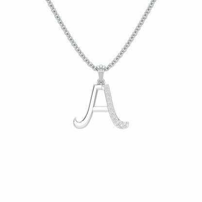 A-Luke Silver Pendant - White Gold - Image 1