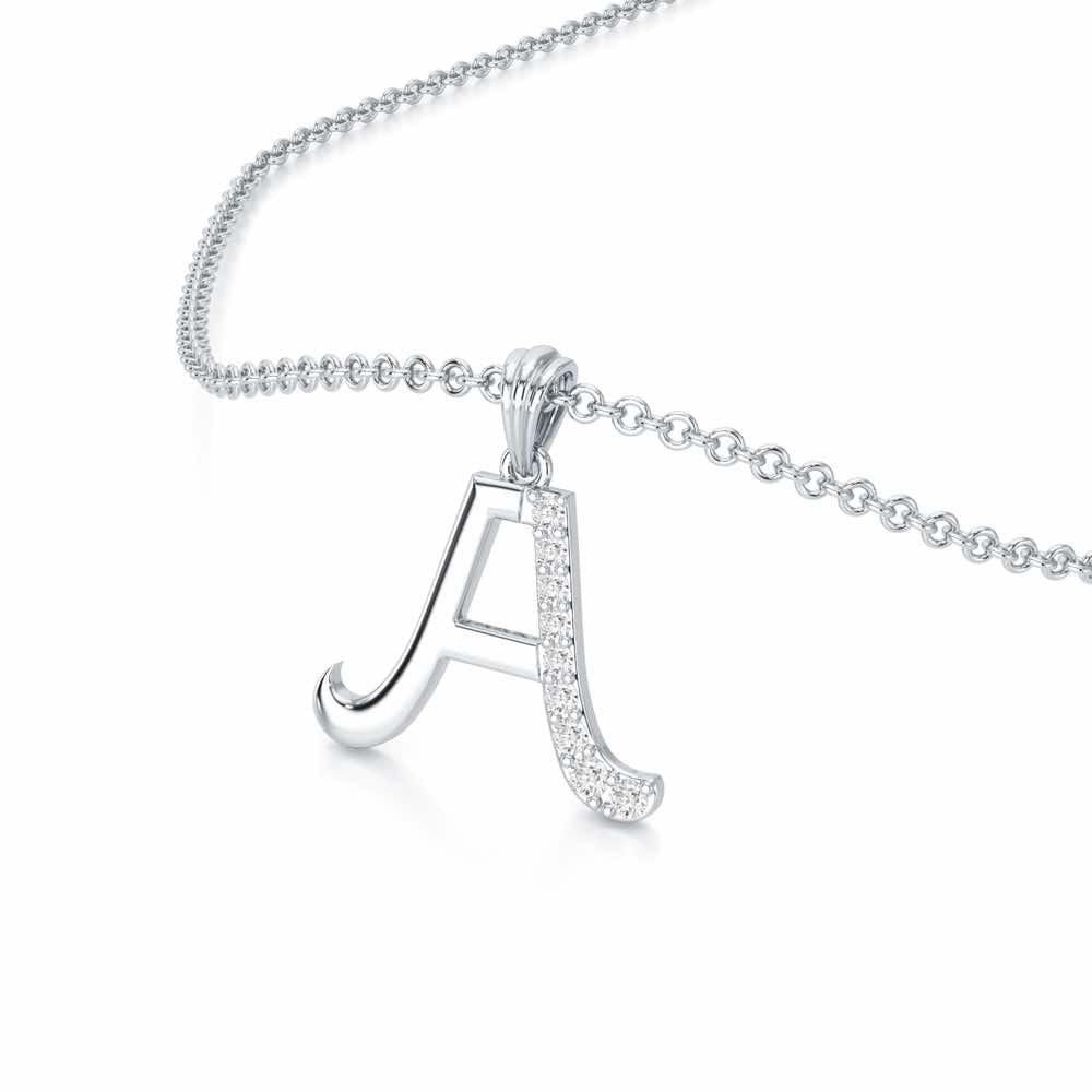 A-Luke Silver Pendant - White Gold - Image 2
