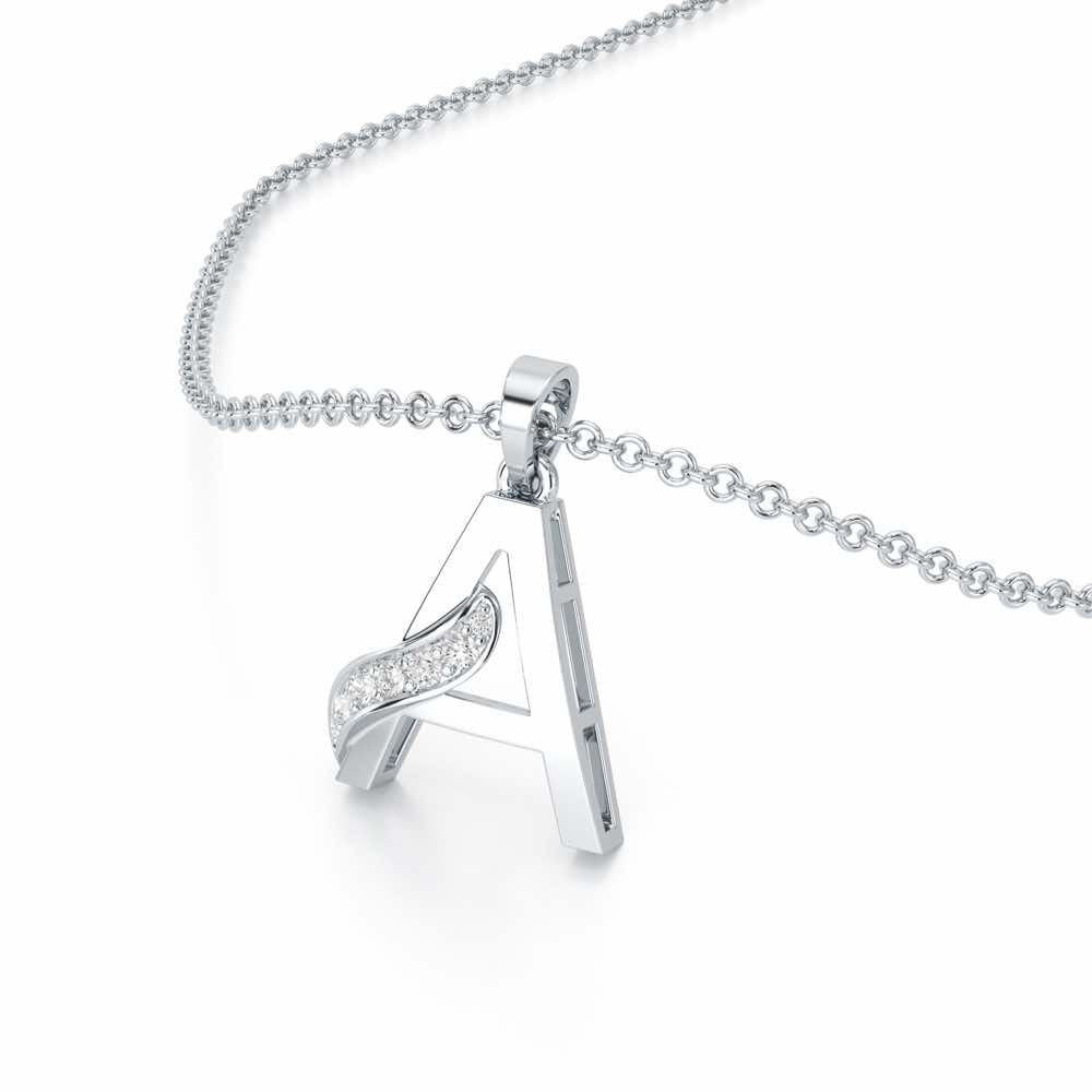 A-Spark Silver Pendant - White Gold - Image 2