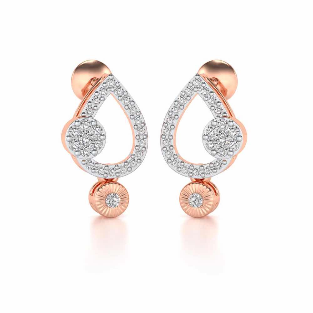 Aadrika Silver Earrings - Rose Gold - Image 1