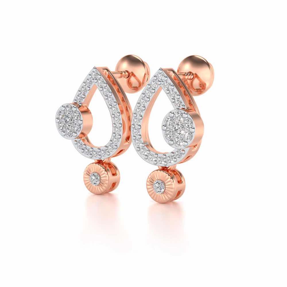 Aadrika Silver Earrings - Rose Gold - Image 2