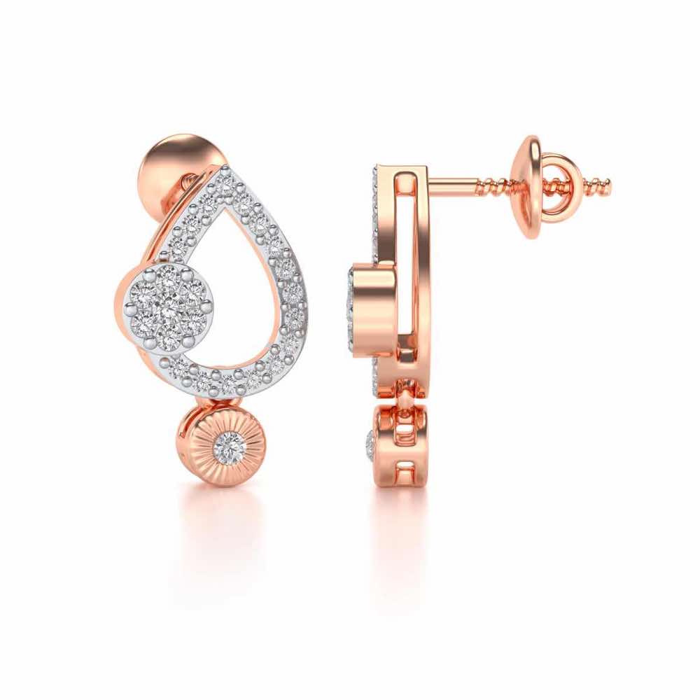 Aadrika Silver Earrings - Rose Gold - Image 3