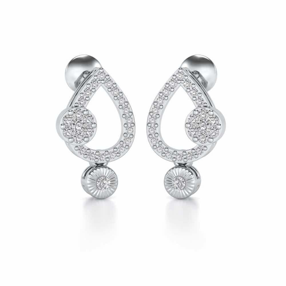 Aadrika Silver Earrings - White Gold - Image 1