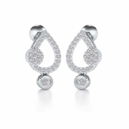 Aadrika Silver Earrings - White Gold - Image 1