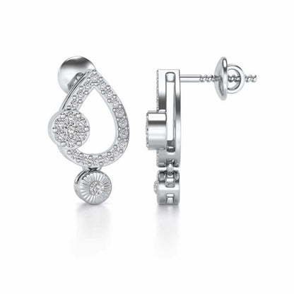 Aadrika Silver Earrings - White Gold - Image 3