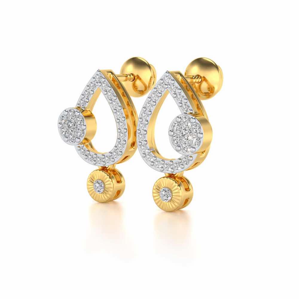 Aadrika Silver Earrings - Yellow Gold - Image 2