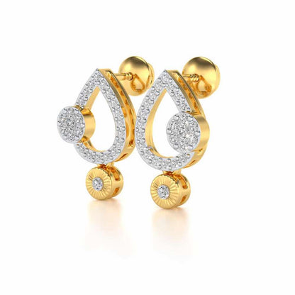 Aadrika Silver Earrings - Yellow Gold - Image 2