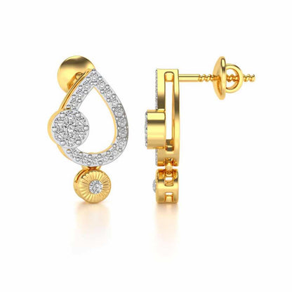 Aadrika Silver Earrings - Yellow Gold - Image 3