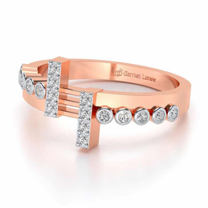 Aahana Silver Ring - Rose Gold - Image 2