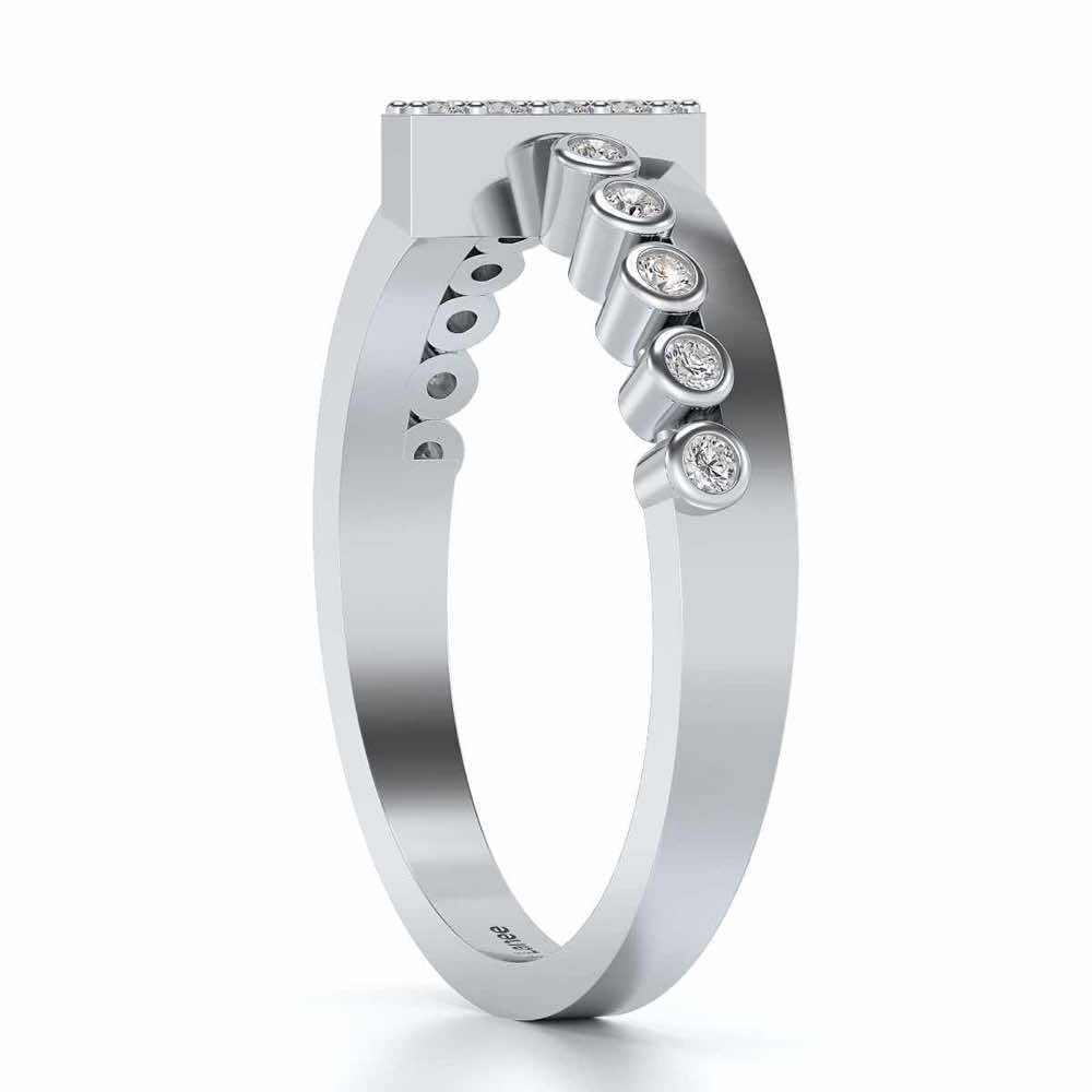 Aahana Silver Ring - White Gold - Image 3