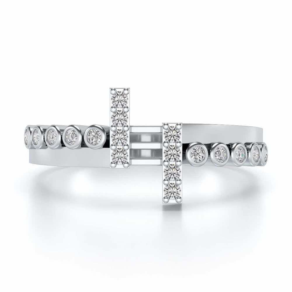 Aahana Silver Ring - White Gold - Image 4