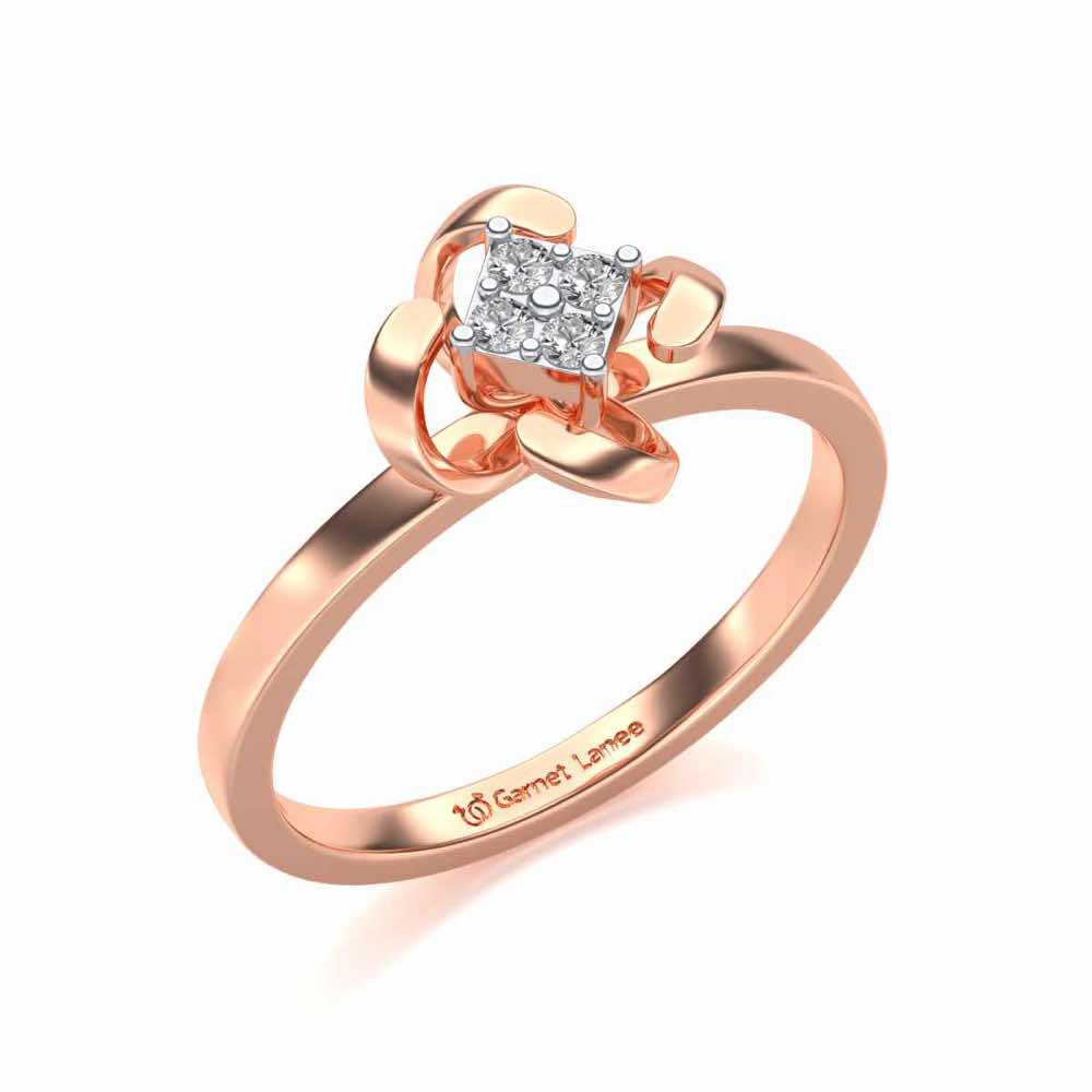 Aamaira Silver Ring - Rose Gold - Image 1