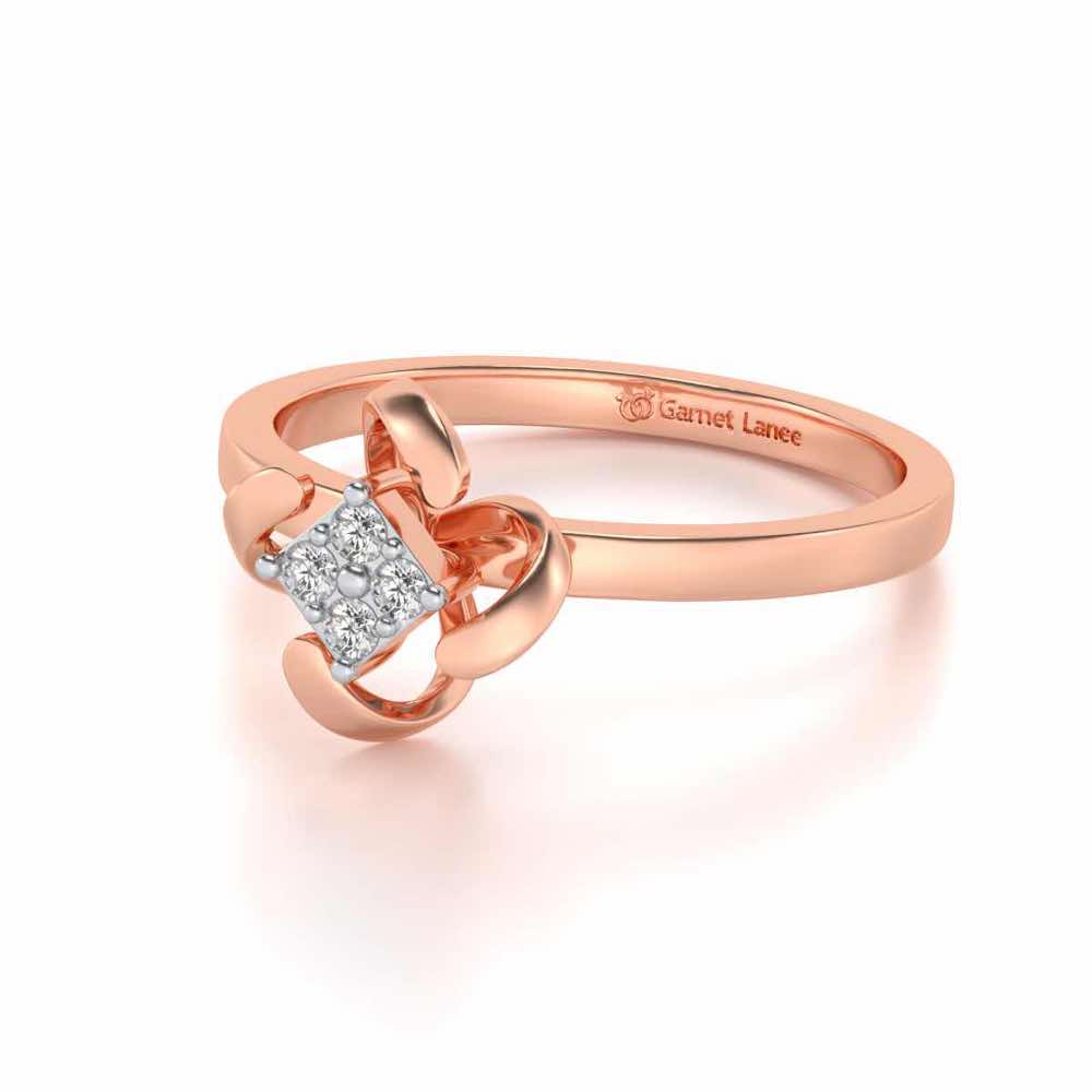 Aamaira Silver Ring - Rose Gold - Image 2