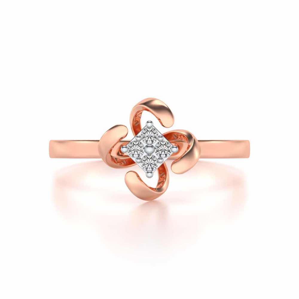 Aamaira Silver Ring - Rose Gold - Image 4