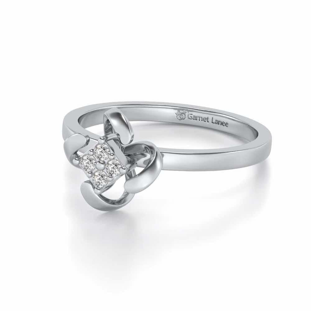 Aamaira Silver Ring - White Gold - Image 2