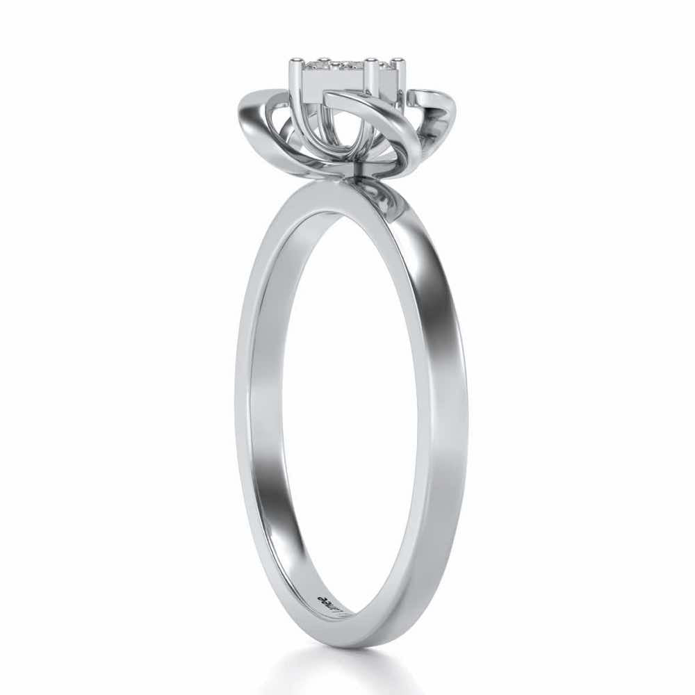 Aamaira Silver Ring - White Gold - Image 3
