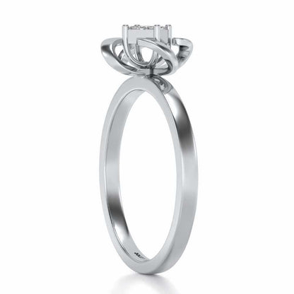 Aamaira Silver Ring - White Gold - Image 3