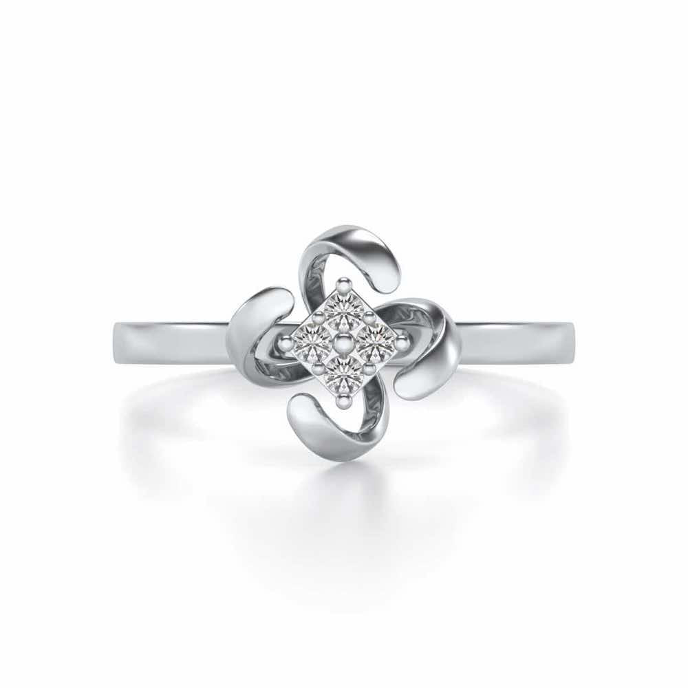 Aamaira Silver Ring - White Gold - Image 4