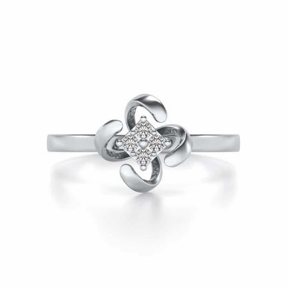 Aamaira Silver Ring - White Gold - Image 4