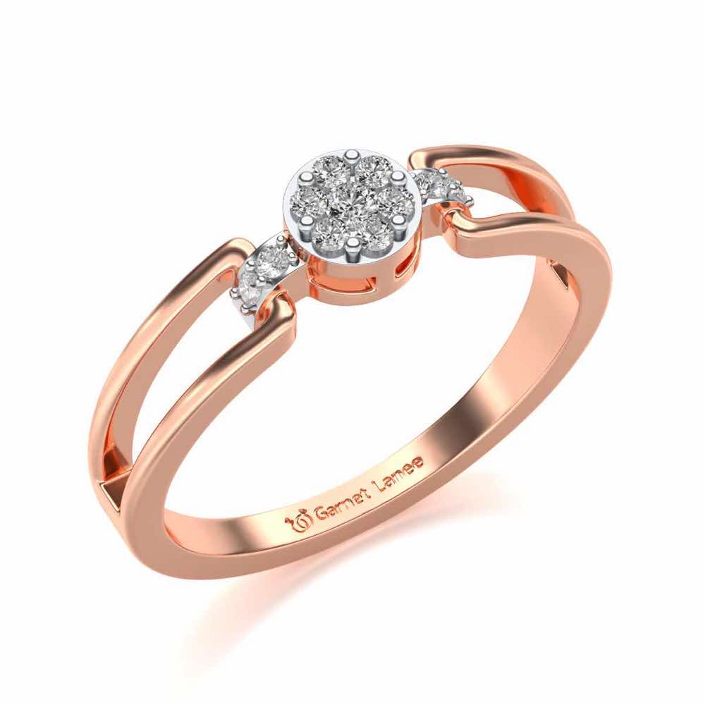 Aanakshi Silver Ring - Rose Gold - Image 1