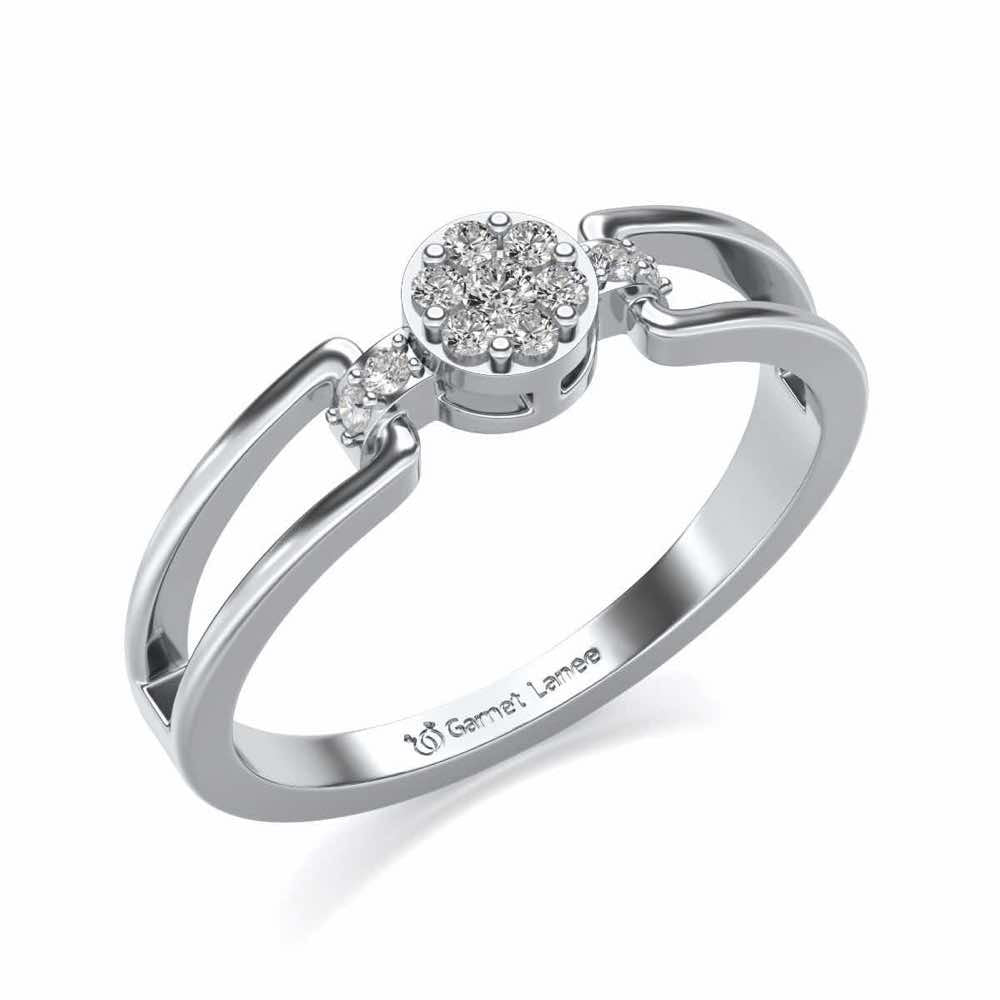 Aanakshi Silver Ring - White Gold - Image 1