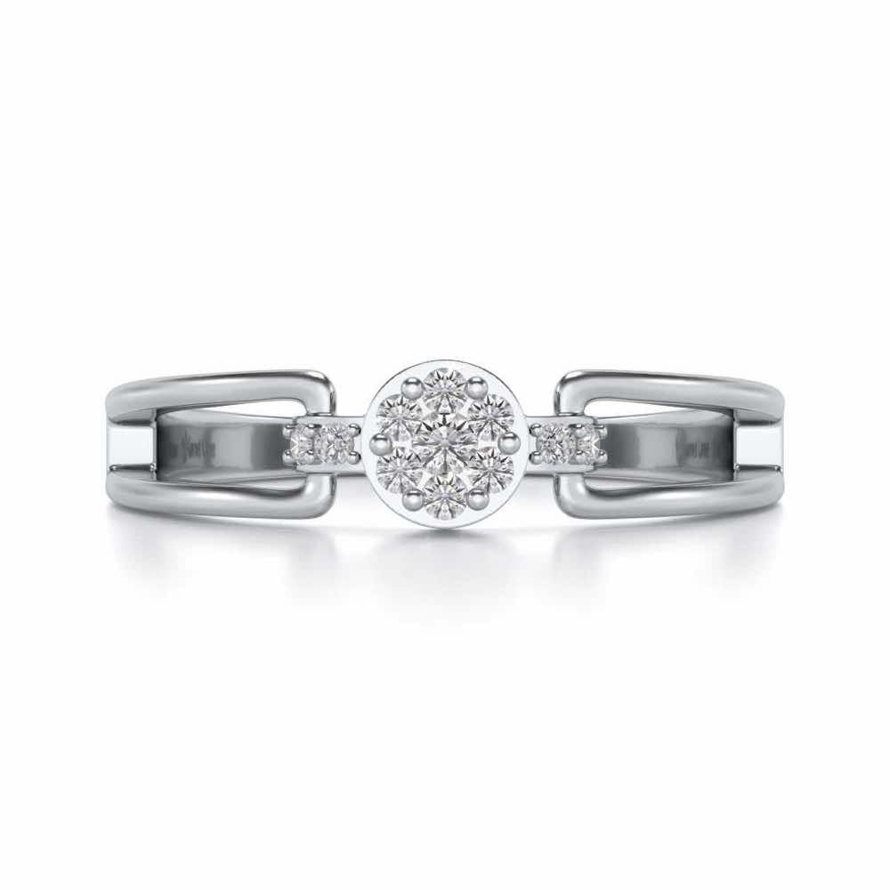 Aanakshi Silver Ring - White Gold - Image 4