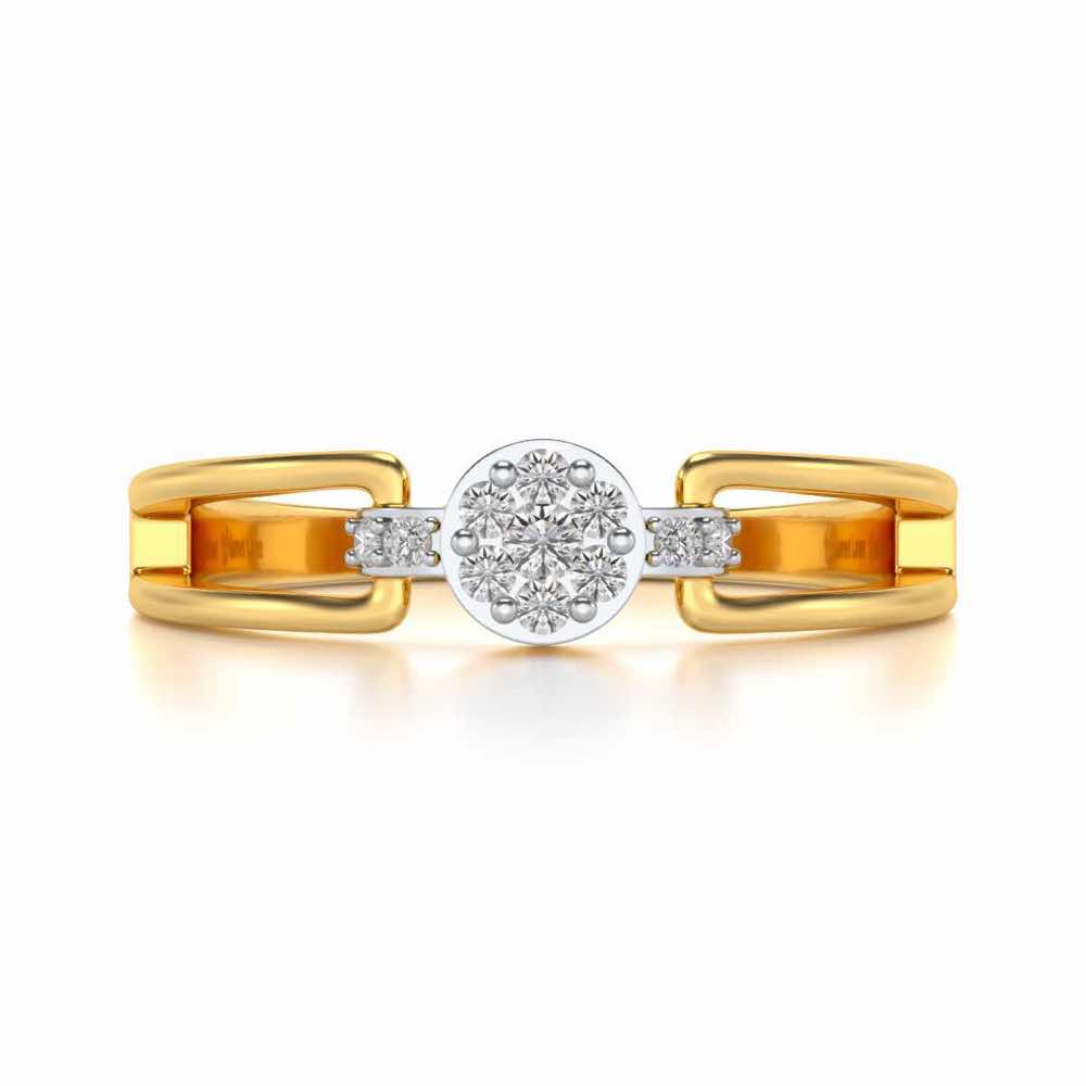 Aanakshi Silver Ring - Yellow Gold - Image 4