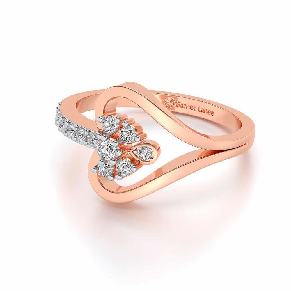 Aananya Silver Ring - Rose Gold - Image 2