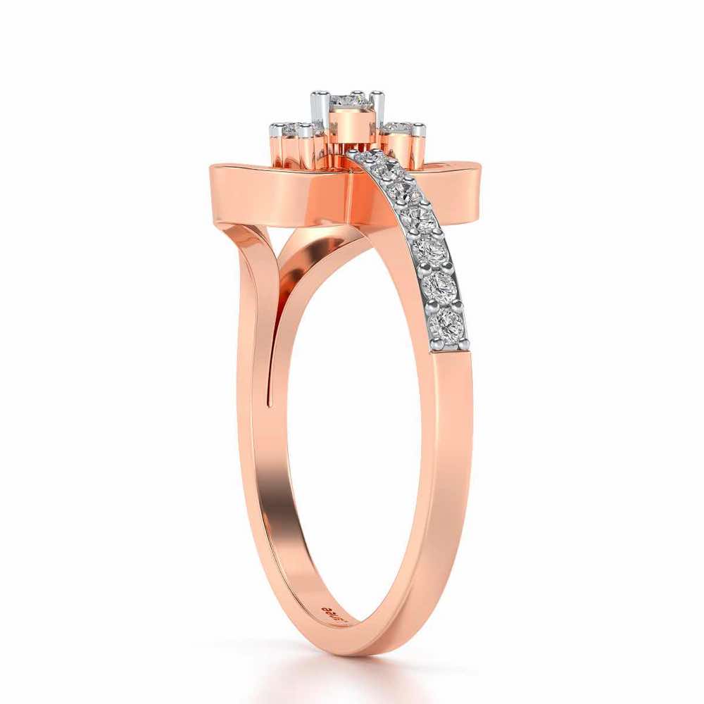 Aananya Silver Ring - Rose Gold - Image 3