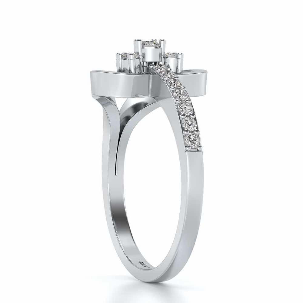 Aananya Silver Ring - White Gold - Image 3