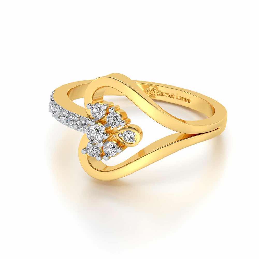 Aananya Silver Ring - Yellow Gold - Image 2