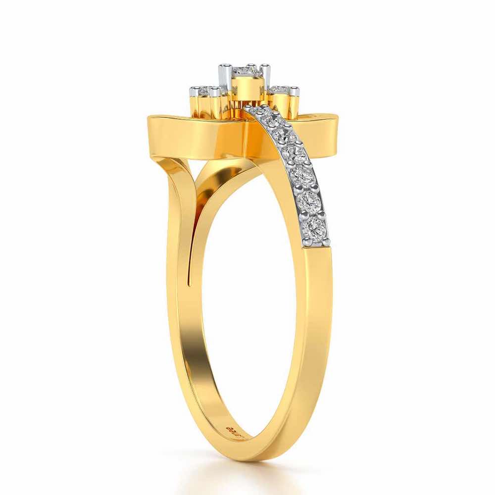 Aananya Silver Ring - Yellow Gold - Image 3