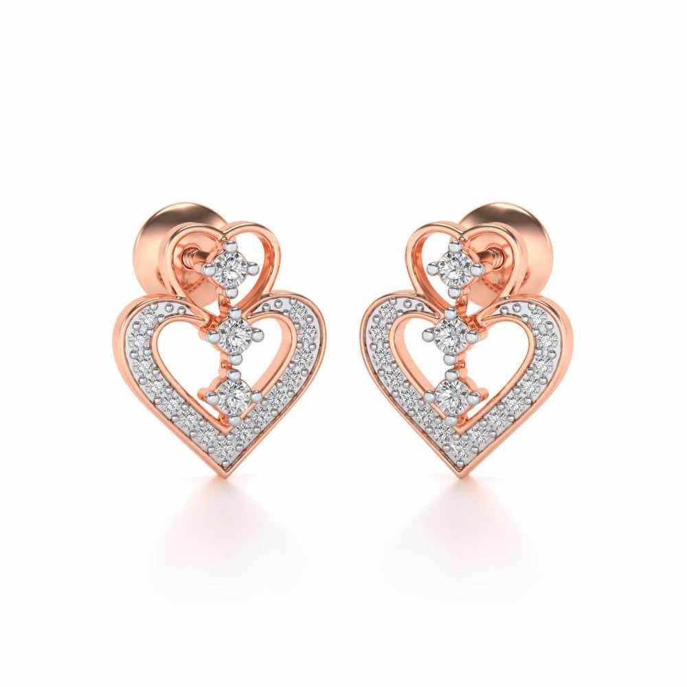 Aaravi Silver Earrings - Rose Gold - Image 1