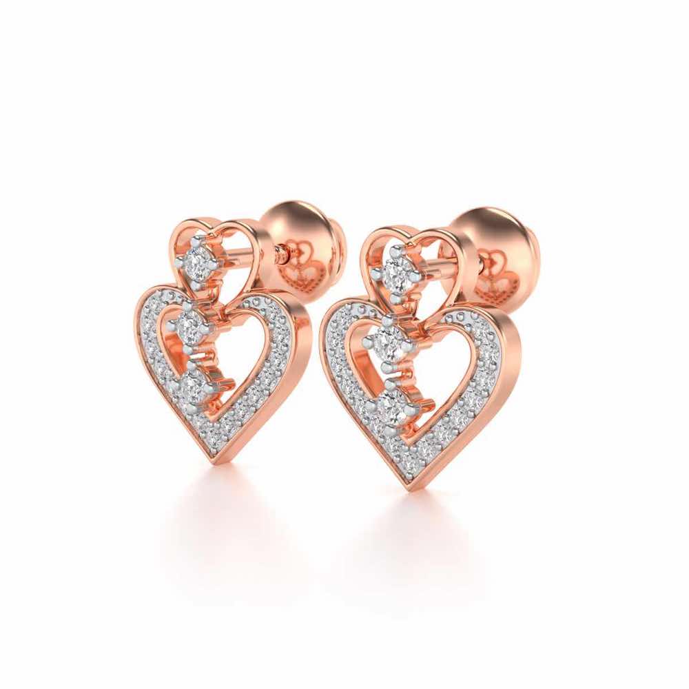 Aaravi Silver Earrings - Rose Gold - Image 2