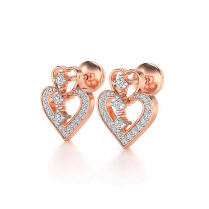 Aaravi Silver Earrings - Rose Gold - Image 2