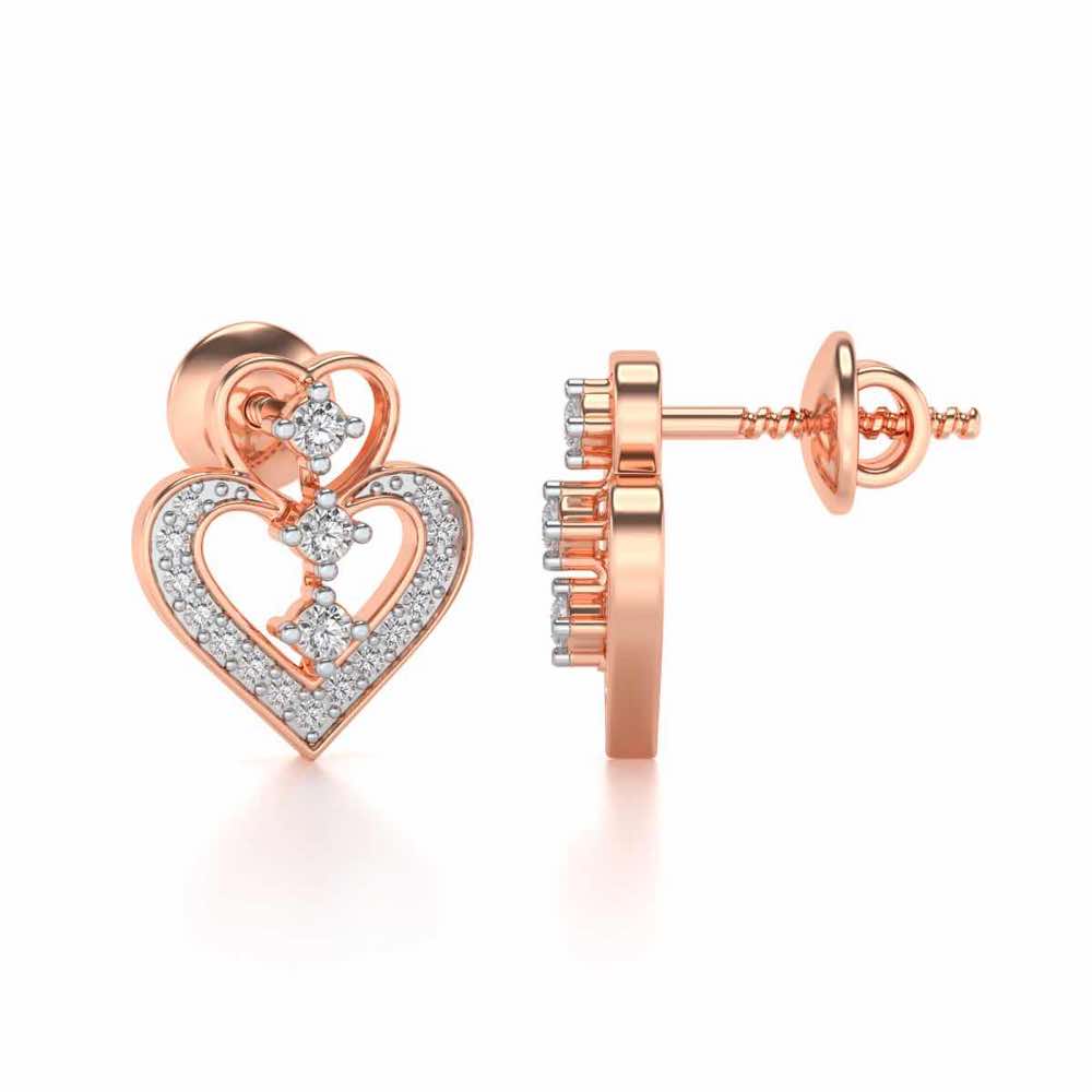 Aaravi Silver Earrings - Rose Gold - Image 3