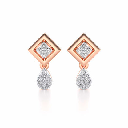 Aarin Silver Earrings - Rose Gold - Image 1