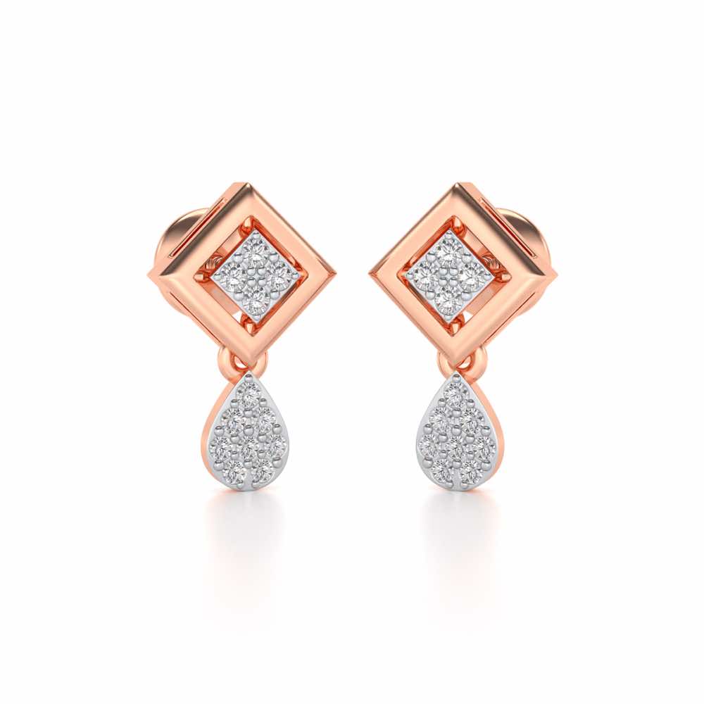 Aarin Silver Earrings - Rose Gold - Image 2