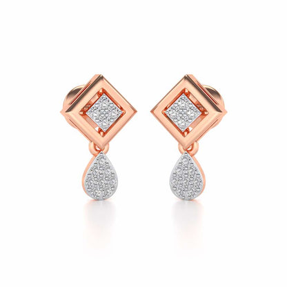 Aarin Silver Earrings - Rose Gold - Image 2