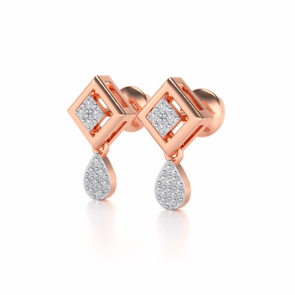 Aarin Silver Earrings - Rose Gold - Image 3