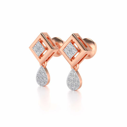 Aarin Silver Earrings - Rose Gold - Image 3
