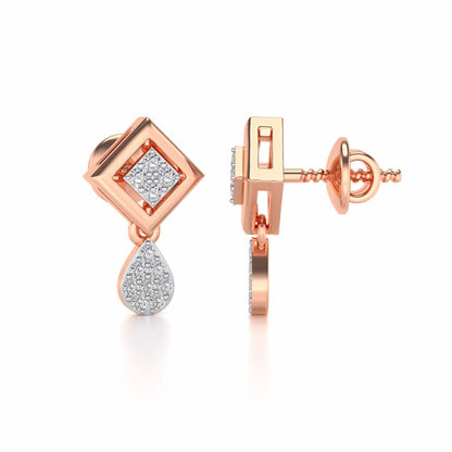 Aarin Silver Earrings - Rose Gold - Image 4
