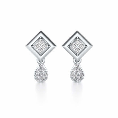Aarin Silver Earrings - White Gold - Image 1