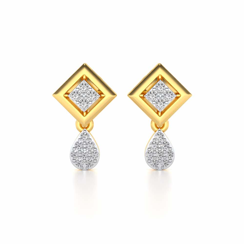 Aarin Silver Earrings - Yellow Gold - Image 1