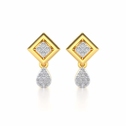 Aarin Silver Earrings - Yellow Gold - Image 1