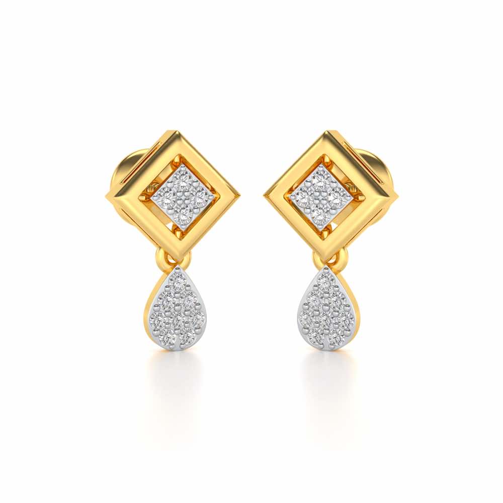 Aarin Silver Earrings - Yellow Gold - Image 2